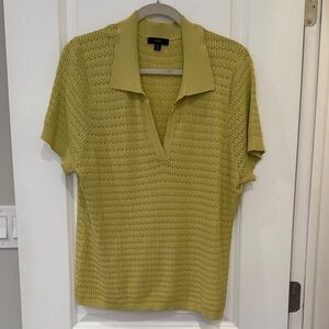 J. Crew Lime Knit Polo Blouse